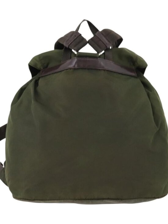 PRADA Backpack Nylon Khaki Silver Auth 173527 main image 14